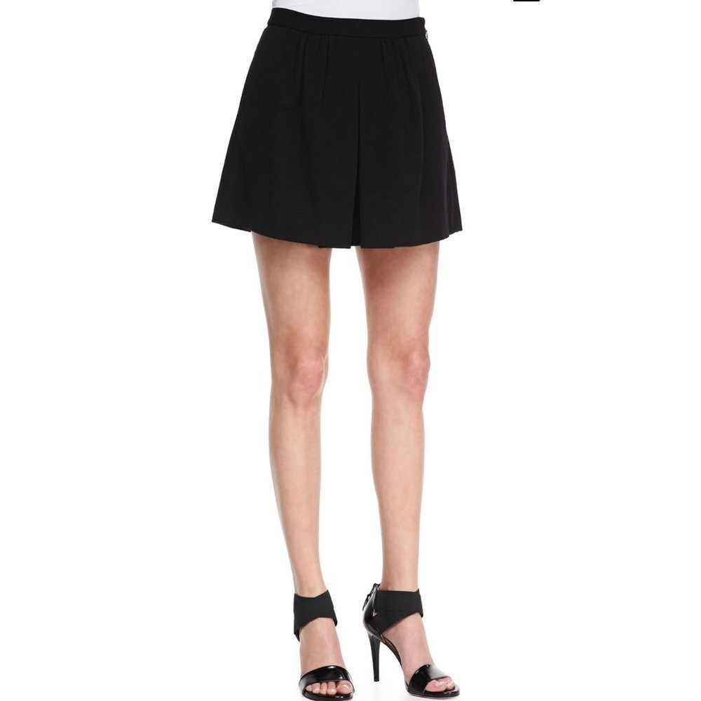 TIBI Oil Slick Ponte Skort, Black, Size 10, NWT!